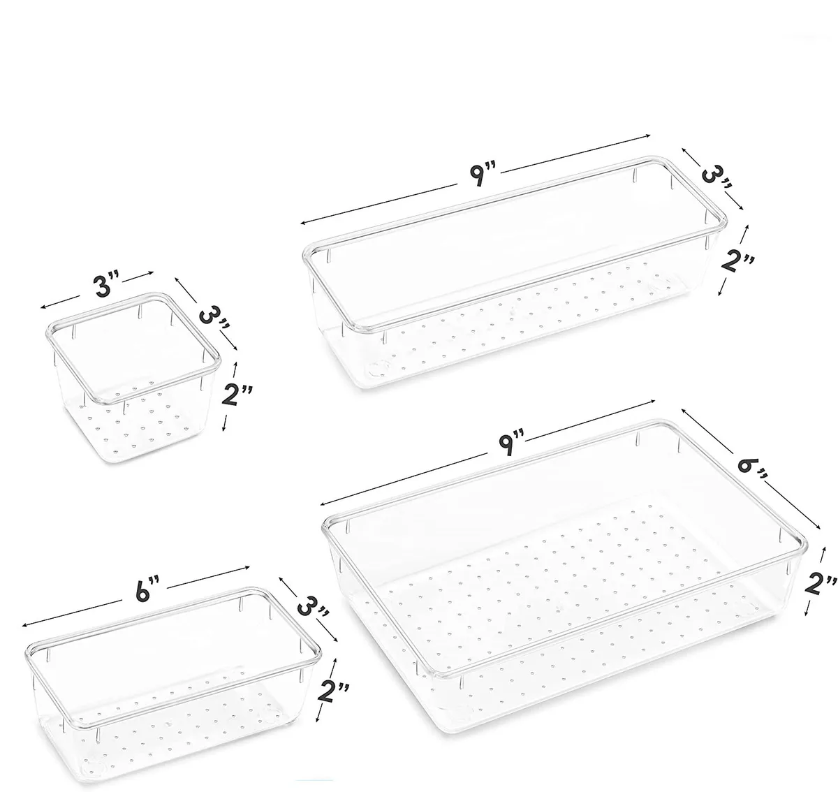 Clear Stationery Tableware Makeup Organizer Stackable 4
