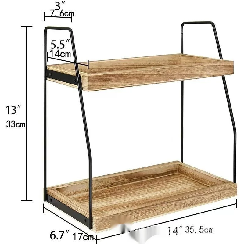 Wooden Kitchen Seasoning Rack Storage Rack 6