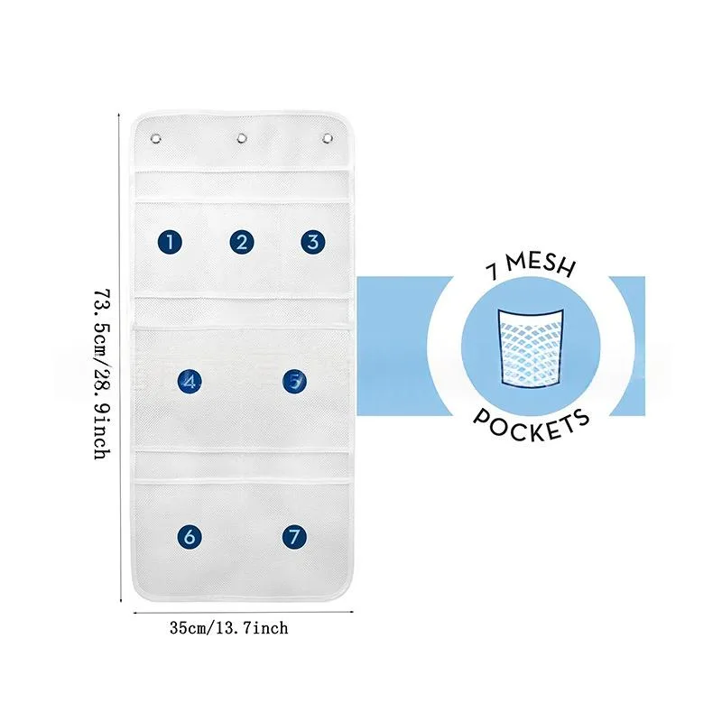 Mesh Shower Caddy Portable 7-Pocket Storage Bag 4