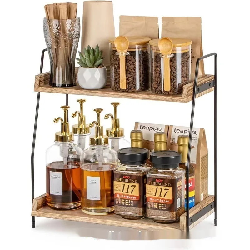 Wooden Kitchen Seasoning Rack Storage Rack 2