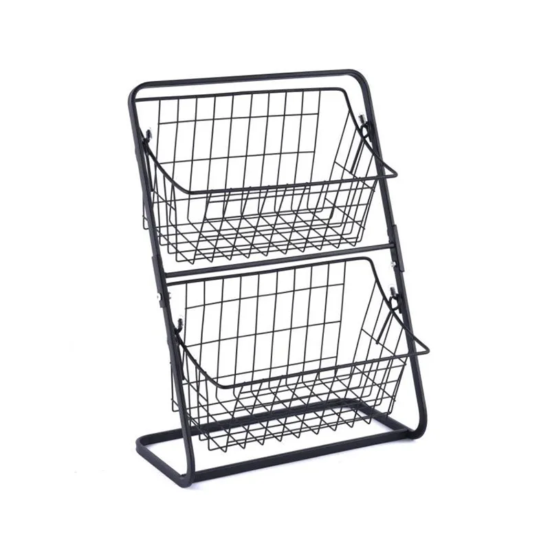 Stainless Steel Countertops Multilayer Spice Rack Fruit Kitchen 3