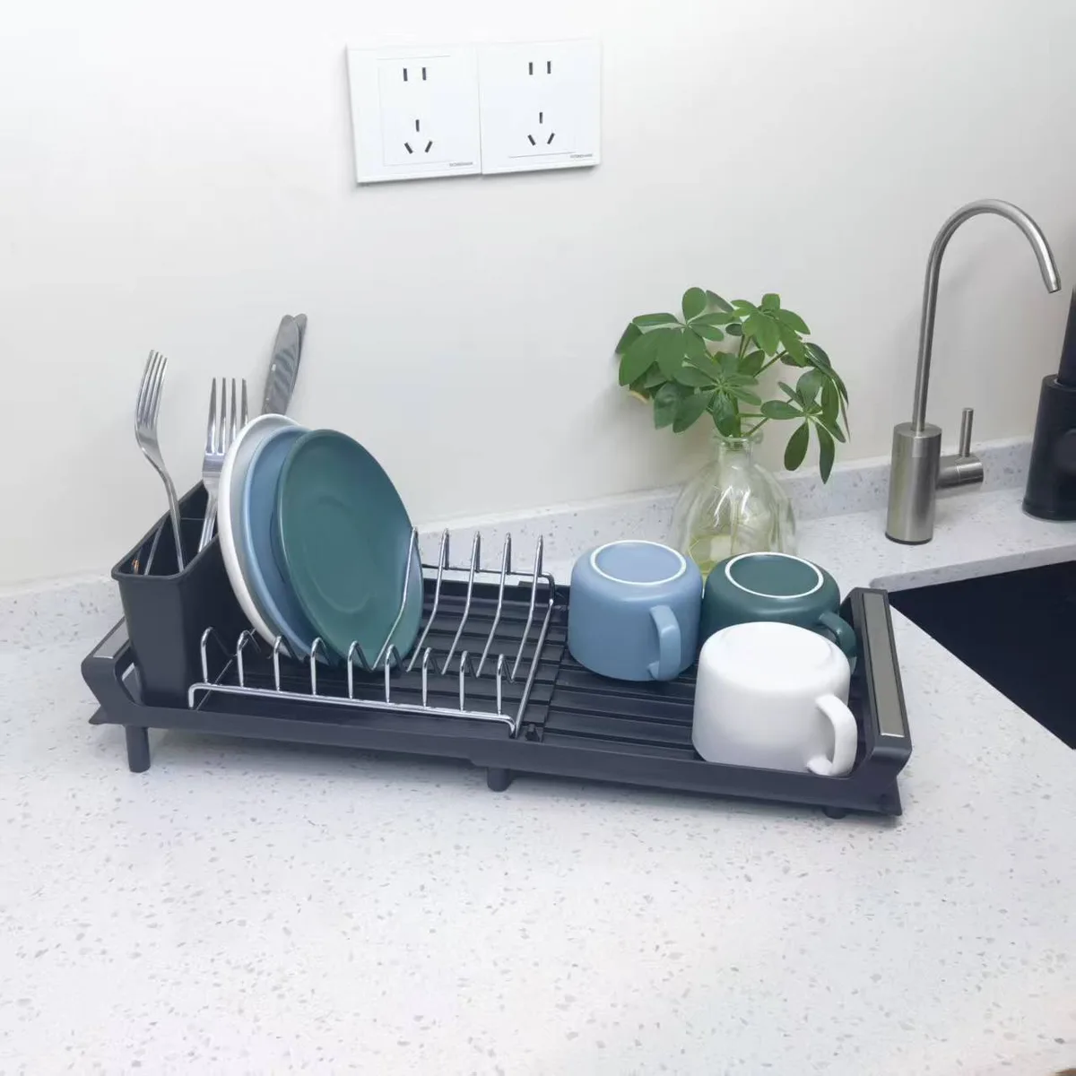 Kitchen Countertop Plastic Bowl And Chopstick Organizer 5