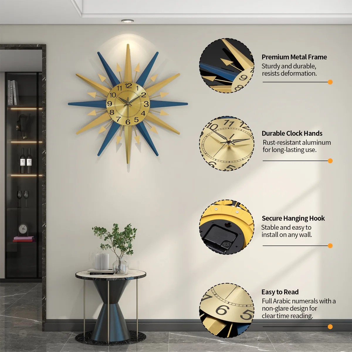 Sunburst Wall Clock 5