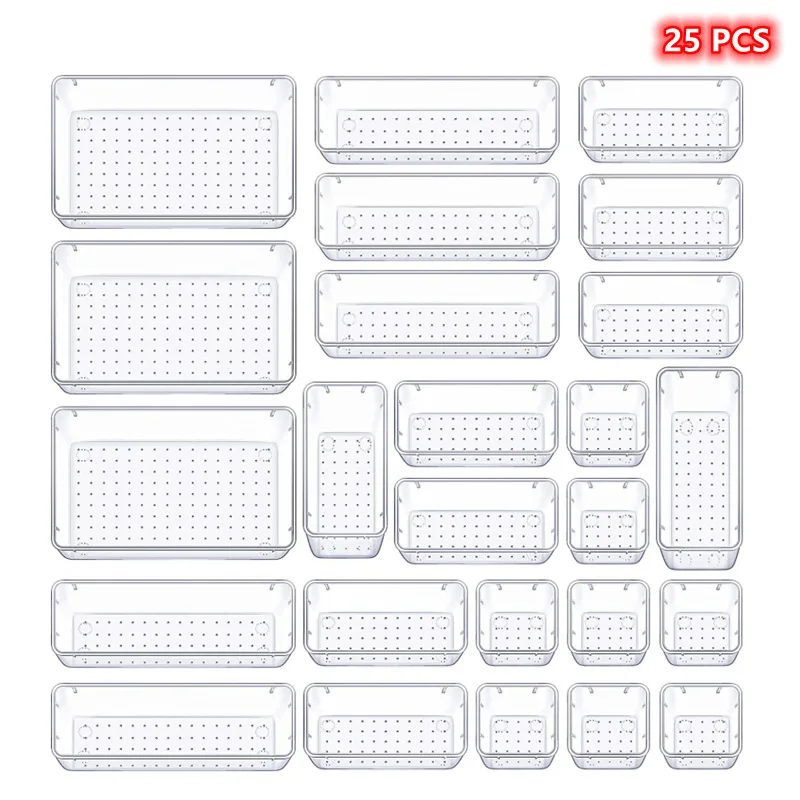 Clear Stationery Tableware Makeup Organizer Stackable 2
